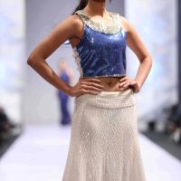 Panelled crochet skirt with bustier