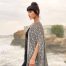 Mix weave Long Cape