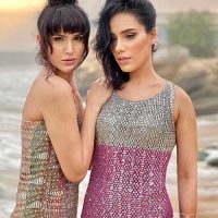 Mix weave Cocktail dress