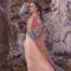 Mix weave Long Crochet jacket with worked silk blouse and net skirt