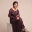 Plum Anarkali set with Silver embellishments