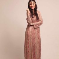 Mix hues Anarkali set