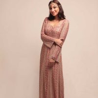 Mix hues Anarkali set